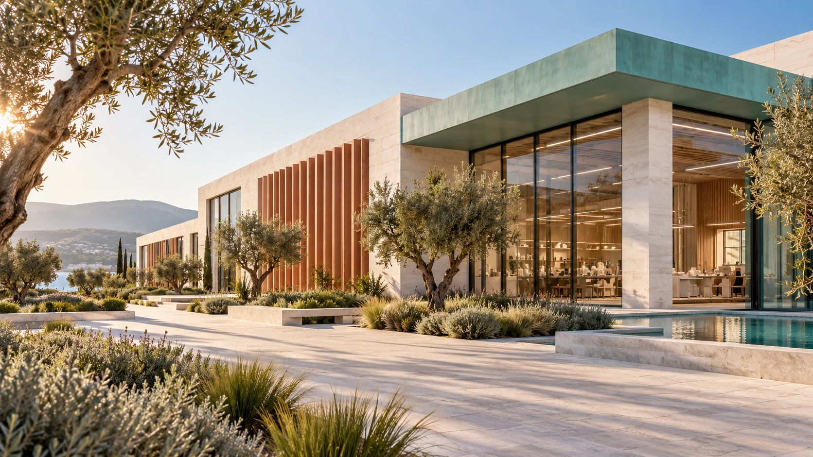 Illustrative modern business premises