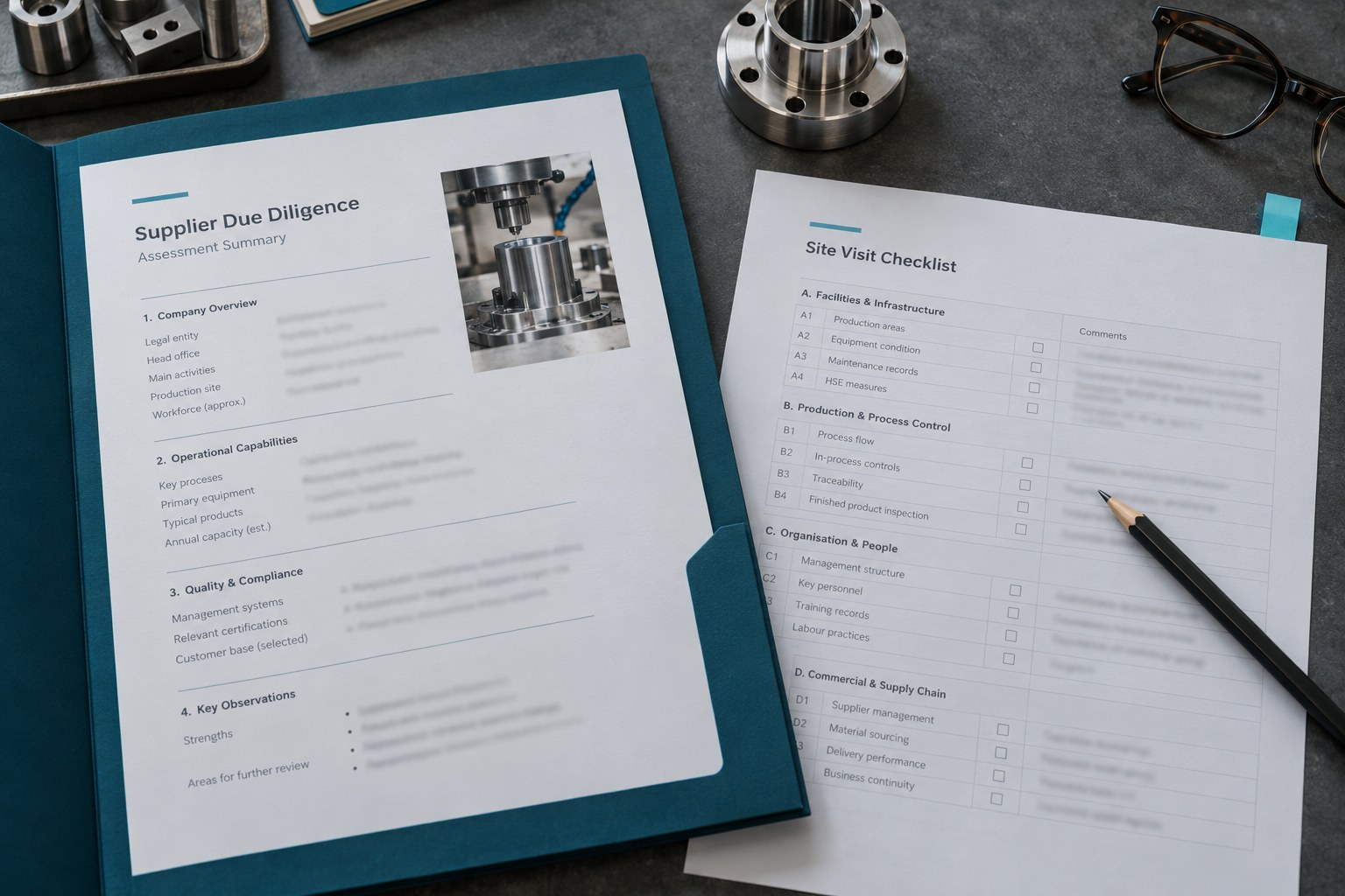 Illustrative commercial records prepared for review